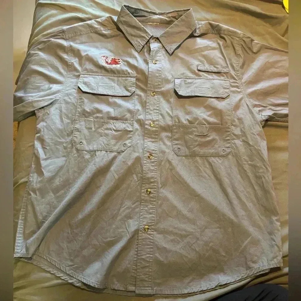 South Carolina Gamecocks Ventilated Fishing Shirt Black Football Mens XL‎